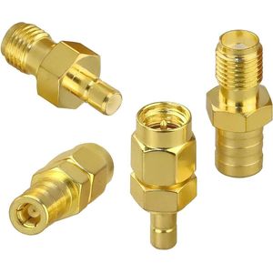 Allecto Plus - Vrouwelijke SMB naar Vrouwelijke SMA Connector Kit 4 stuks voor DAB-radioantenne - RF-coaxiale connector voor DAB-autoradio's, handbediende radio's, amateurradio's, radioscanners en radiozendontvangers