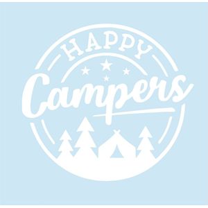 Raam auto sticker - happy camper - auto accessoires - caravan - camping
