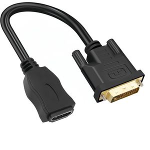 MMOBIEL HDMI naar DVI Kabel Adapter - Bi-Directioneel - Mannelijk DVI-D Dual Link naar Vrouwelijk HDMI - Kabelconverter voor Monitor, PC, TV, Projector - 1080p Full HD 60Hz - Gouden Connector 0,3 m