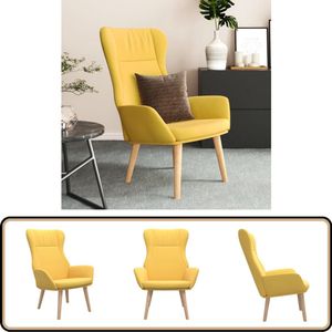 vidaXL Relaxstoel stof mosterdgeel Relaxstoel - Fauteuils - Lounge Chair - Mosterdgeel - Gele Stoffen Meubels