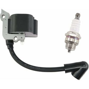 Ontstekingspoel met bougie voor Stihl FS38 FS46 FS45 FS55 FC55 FC55Z FC55-DZ HL45 HL45Z HL45-DZ HS45 HS45Z KM55 KM55RZ KM55C KM55R Kettingzaag Vervanging 4140 400 1308 H559