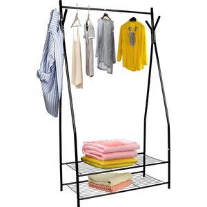 MaxxHome Kledingrek - garderobe - kledingstandaard - schoenenrek 90x160 cm