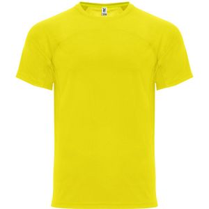 Geel unisex snel drogend Premium sportshirt korte mouwen 'Monaco' merk Roly maat XXL