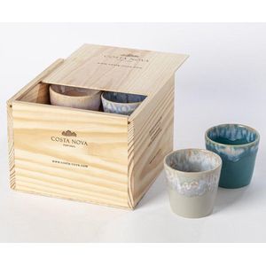 Costa Nova - servies - multicolor - giftbox - 8 lungo cups - H 7,5 cm