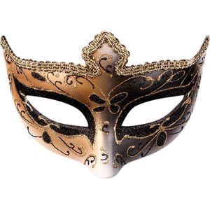 WiseGoods Luxe Venetiaans Masker Met Glitters - Dames Gala Masque - Sexy Maskers - Maskertjes - Carnaval - Verkleedkleding - Zwart