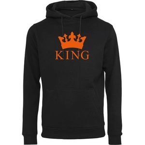 Hoodie King-Zwart - Oranje-L