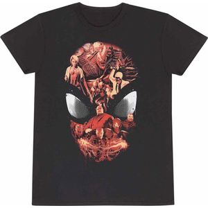 Marvel SpiderMan - Video Game Character Roster Mens Tshirt - L - Zwart