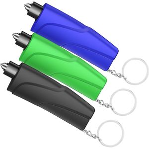 Gsedaox -Veiligheidshamer Auto- Pocket 2-in-1 - Veiligheidshamer aan Sleutelhanger- 3 Stuks Noodhamer