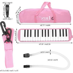 32-Key Wind Pianica Melodicas Piano Style Set - Draagbaar met Draagtas - Geschikt voor Volwassenen en Kinderen - Beginner Praktijk - Roze .
