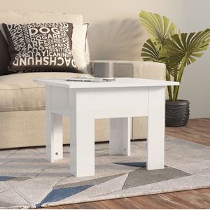 vidaXL Salontafel Hoogglans Wit - 55x55x42 cm Salontafel - Salontafeltje - Houten Salontafel - Witte Salontafel - Kleine Salontafel - Livingroom Furniture - Meubilair - Woonaccessoires - Trendige Salontafel - Nowoczesna Stolik Kawowy