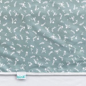 BINK Bedding Ledikantlaken Jasmijn 100 x 150 cm - laken voor ledikant - lakentje - babylaken - bloemen - groen - wit