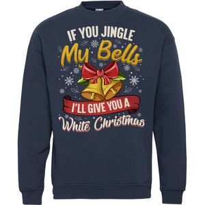 Kersttrui Jingle My Bells | Foute Kersttrui Dames Heren | Kerstcadeau volwassenen | Kerst | Navy | maat XL