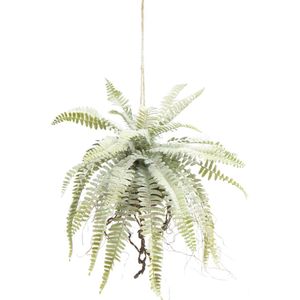 Greenmoods Kunstplanten - Kunstplanten - Kunst hangplant Frosted Varen op bal - Zijde - 76 cm