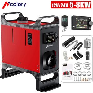 Hcalory HC-A02 Diesel Standkachel - 12V/24V 5-8KW - Bluetooth App Bediening - Rood