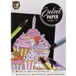 Velvet - papier - 4 sheets - A4 - Ice Cream
