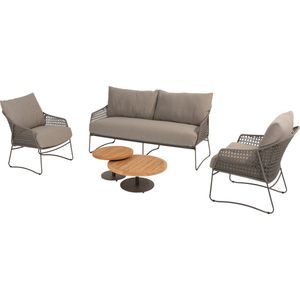 Moretti stoel bank loungeset 5 delig teak rope terre 4 Seasons Outdoor