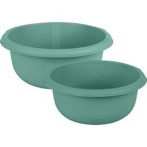Urban Living Afwasteilen set - kunststof - 10/15 Liter - groen - teiltjes