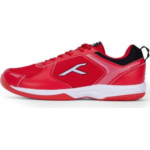 HUNDRED Court Star Non-Marking professionele badmintonschoenen voor heren (rood/wit, EU 46/UK 12/US 13) | X-kussenbescherming | Geschikt voor indoortennis/squash/tafeltennis/basketbal en padel