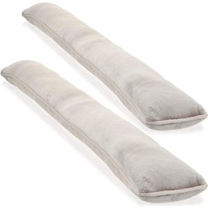 2x tochtstopper voor deuren en ramen - microvezel windstopper - bespaar energie met tochtstopper - 1kg deurstopper (02 stuks - taupe)