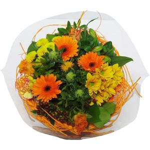 Boeket Sisal Large Oranje ↨ 35cm - bloemen - boeket - boeketje - bloem - droogbloemen - bloempot - cadeautje