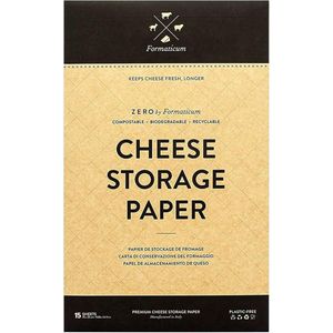 Formaticum Zero - Kaasbewaarpapier - Composteerbaar,biologisch afbreekbaar,recyclebaar & plasticvrij - 9 x 13 in. (15 vellen,1 doos),Kaasbewaarpapier - Composteerbaar,biologisch afbreekbaar,recyclebaar & plasticvrij