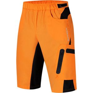 RAMBUX® - Fietsbroek Heren met Zeem - MTB Broek - Oranje - Mountainbike - Fietskleding Short - Sportbroek - Maat XL