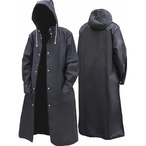 Regenjas met Capuchon en Mouwen Herbruikbaar, Ademend (Kleur Zwart) Maat (XXL) - Regenponcho - Regenkleding voor Volwassenen Universeel - Regenpak Dames - Regenjas Dames Waterdicht - Regenjas Dames Lang Model - Fietsponcho