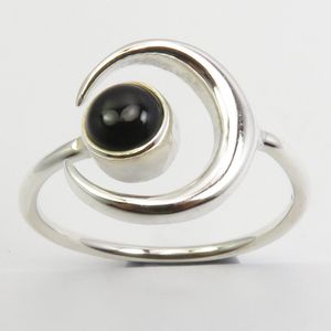 Natuursieraad - 925 zilver onyx ring maat 16.50 mm - boho edelsteen sieraad - natuursteen
