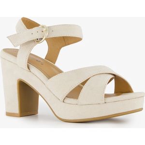 Blue Box dames sandalen met hak beige - Maat 37