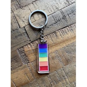 LGBTQ - Sleutelhanger met pride kleuren (LGBTQIA+, pride, love, LHBTI+, LHBTIQA+, gay, trans, bi, lesbo, homo)