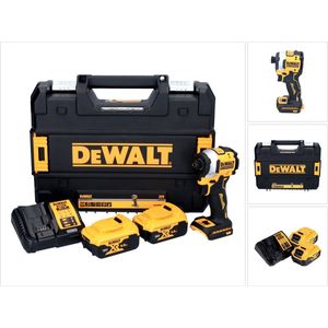DeWalt DCF 850 P2 accu-slagmoersleutel 18 V 205 Nm 1/4"" borstelloos + 2x oplaadbare accu 5.0 Ah + lader + TSTAK