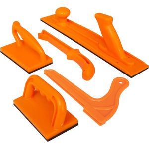 Veiligheid Houtbewerking - Push Block En Stick Pakket - 5 Stuks Set - Veiligheid Oranje - Ideaal Voor Houtbewerkers - Gebruik Op Router Tafels - Jointers - Lintzagen