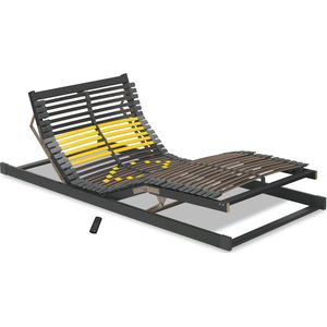 Beter Bed Bossflex 600 Lattenbodem 120 x 200 cm - Elektrisch Verstelbaar - Bedbodem - Draadloos - Max. 120kg - Antraciet/Geel