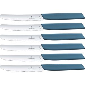 Victorinox Swiss Modern Tomatenmessen - 6-delig - RVS/Blauw - Kartel