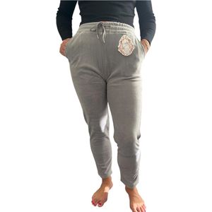 Grijs - Dames - Joggingbroek Maat - 40-42 - Lekker warme huisbroek - Fleece - Teddy - Thermo - Pyjama