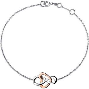 Fate Jewellery Armband FJ581 - Infinity Heart - 925 Zilver, Rosé verguld - Hartje