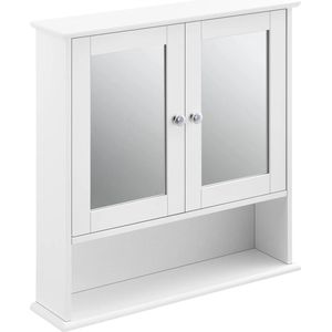In And OutdoorMatch Spiegelkast Kira - Voor Wandmontage - MDF - 58x56x13 cm - Wit - Stijlvol Design