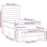 vidaXL - Boxspring - met - matras - stof - crèmekleurig - 100x200 - cm