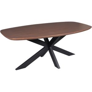 Madison - Eettafel - Walnut - Ovaal - Mangohout - Poot Black