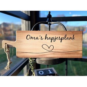 Creaties van hier - Serveerplank - Oma's Hapjesplank - 49 cm - Hout