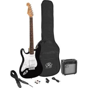 Elektrische gitaarpakket SX met versterker SE1SK-LHBK Zwart Linkshandig