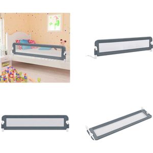 vidaXL Bedhekje peuter 180x42 cm polyester grijs - Bedhekje - Bedhekjes - Bed Rail - Bed Rails
