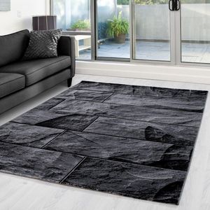 Tapijtenloods Parma Design Vloerkleed Zwart / Grijs Laagpolig- 200x290 CM