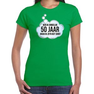 Bellatio Decorations verjaardag cadeau t-shirt dames - 50 jaar/Sarah - groen - kut shirt XS