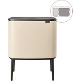 Brabantia Bo Touch Bin Prullenbak - 11 + 23 liter - Afvalscheiding - Soft Beige