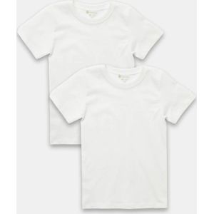 natuline 2004 - Ondershirt voor jongens - Set van 2 - Wit - Singlet - T-shirt van gekamd katoen - Shirt voor kinderen - Maat 134-140 9/10 jaar