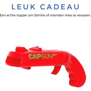 Bierdop schieter - Dopjeschieter - Bieropener - Flesopener - Uniek cadeau - Bier cadeau - Cap Gun - Rode Kleur-KO000102