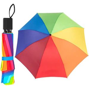 Mini Zakparaplu Regenboog - Lichtgewicht en Windbestendig - Klein
