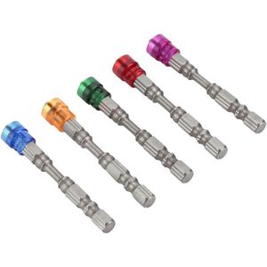 Schroevendraaierbits PH2 - 5 stuks S2 Stalen magnetische kruiskop - Set 65 mm gipsplaatschroeven 1/4 inch schacht (gemengde kleuren)