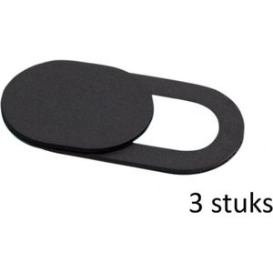 Webcam Cover - Privacy schuifje - Geschikt voor Macbook, Laptop en Tablet - Zwart - 3 stuks